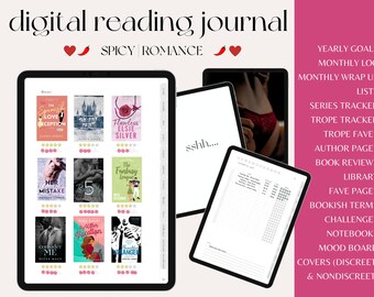 Digital Reading Journal | SPICY | ROMANCE | Book Tracker | Reading Log | bookstagram | booktok