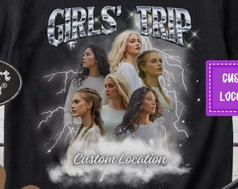 Chemise de voyage pour filles Comfort Colors, t-shirt personnalisé pour EVJF avec photo