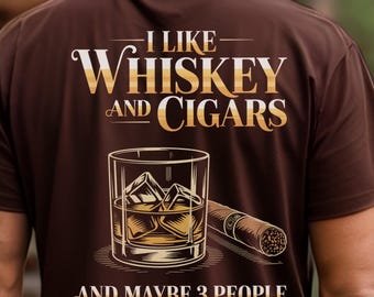 Chemise drôle de cigares whisky pour hommes, cadeau de nouveauté