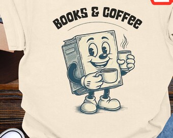 Books & Coffee T-Shirt: Cozy Reader Tee - US Cotton