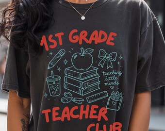 Chemise club des enseignants 1re année, retour à l'école, t-shirt éducateur du primaire