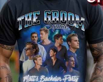 Chemise d'enterrement de vie de jeune fille personnalisée Groom Squad, t-shirt photo bootleg des années 90