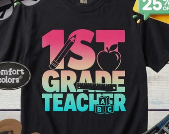 Chemise d'enseignant de première année Comfort Colors©, t-shirt de groupe pour la rentrée des classes, cadeau de remerciement pour l'enseignant, cadeau pour l'enseignant, chemise d'enseignant du primaire
