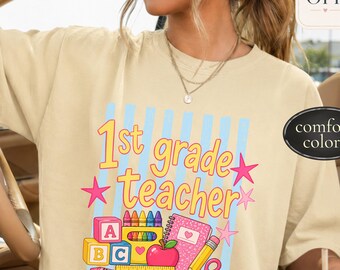 T-shirt Comfort Colors© pour enseignant(e) de CP, T-shirt de rentrée scolaire, Cadeau de remerciement pour enseignant(e), Cadeau pour enseignant(e), T-shirt pour enseignant(e) du primaire