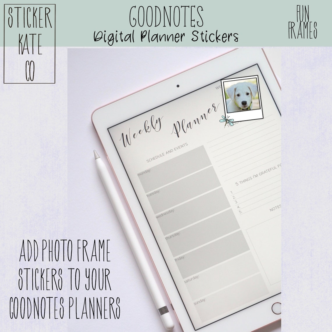 Digital Stickers for Goodnotes Sticker Png Picture Frame Stickers for ...