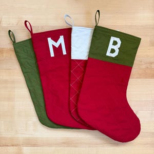Quilted Stocking Sewing Pattern - 4 Styles in 3 Sizes - Option To Personalize - Quick Project