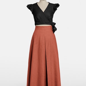 Women&#39;s linen long skirt, women skirt, custom skirt. Elegant Linen Maxi Skirt, Artisanal Handcrafted Fashion, High-Quality Full-Length Skirt