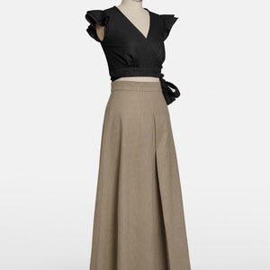 Formal Long Maxi Skirt, High Waisted Skirt, Wedding Skirt, Bridal Skirt,  Blue Taffeta Skirt, Asymmetric Skirt 
