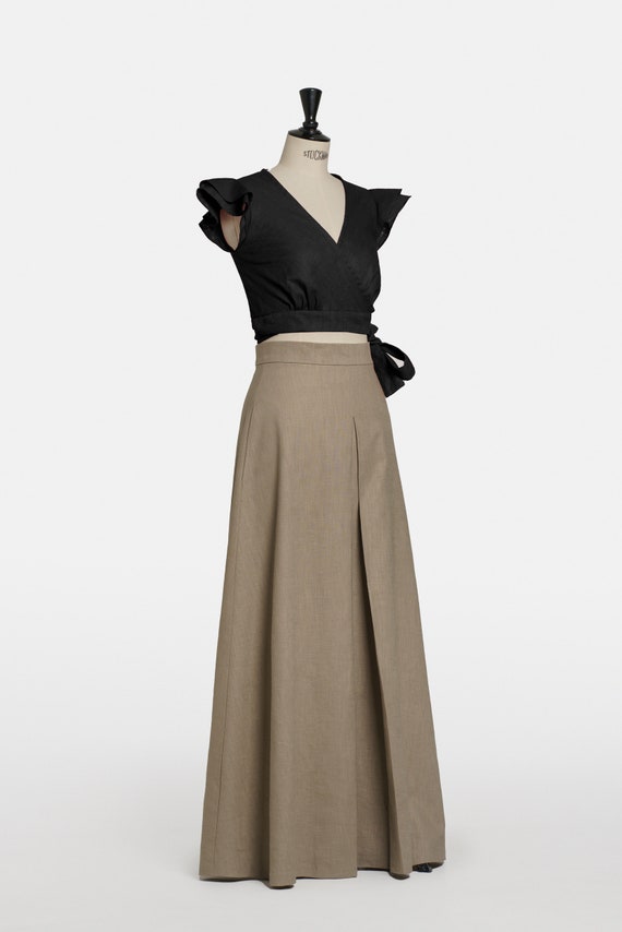 Buy Pleated Maxi Skirt, Wide Long Skirts for Women, Bridesmaid 