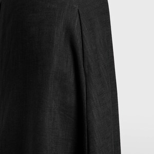 Robe jupe longue trompette, jupe longue cerise pour femme, jupe taille haute ajustée en lin, jupe plissée évasée avec poches. image 7