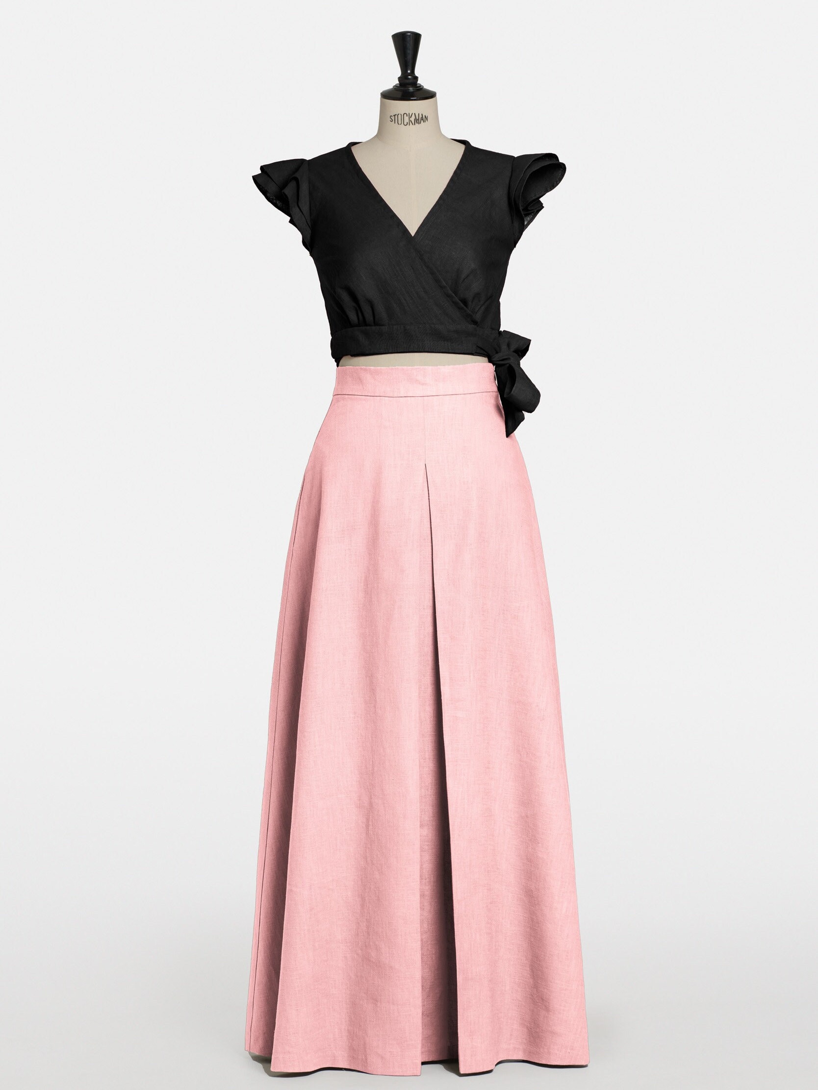 Row Linen Skirt - Dusty pink main image 1