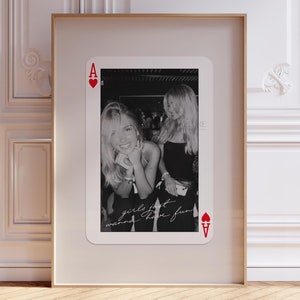 Aangepaste speelkaartprint, gepersonaliseerde Ace fototekstposter, DIGITALE DOWNLOAD