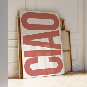 Ciao Print Typography Poster Trendy Wall Art Italian Retro Poster Red Art Gallery Wall Art Printable Art Instant Digital Download