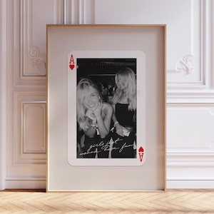Stampa di carte da gioco personalizzate, poster con foto e testo personalizzati, arte murale alla moda con asso di cuori, regalo personalizzato per San Valentino, DOWNLOAD DIGITALE