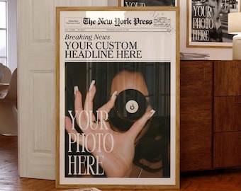 Personalisierter Zeitungsdruck, New York Zeitungsdruck, New York Nachrichten, Zeitungsdruck, DIGITALER DOWNLOAD