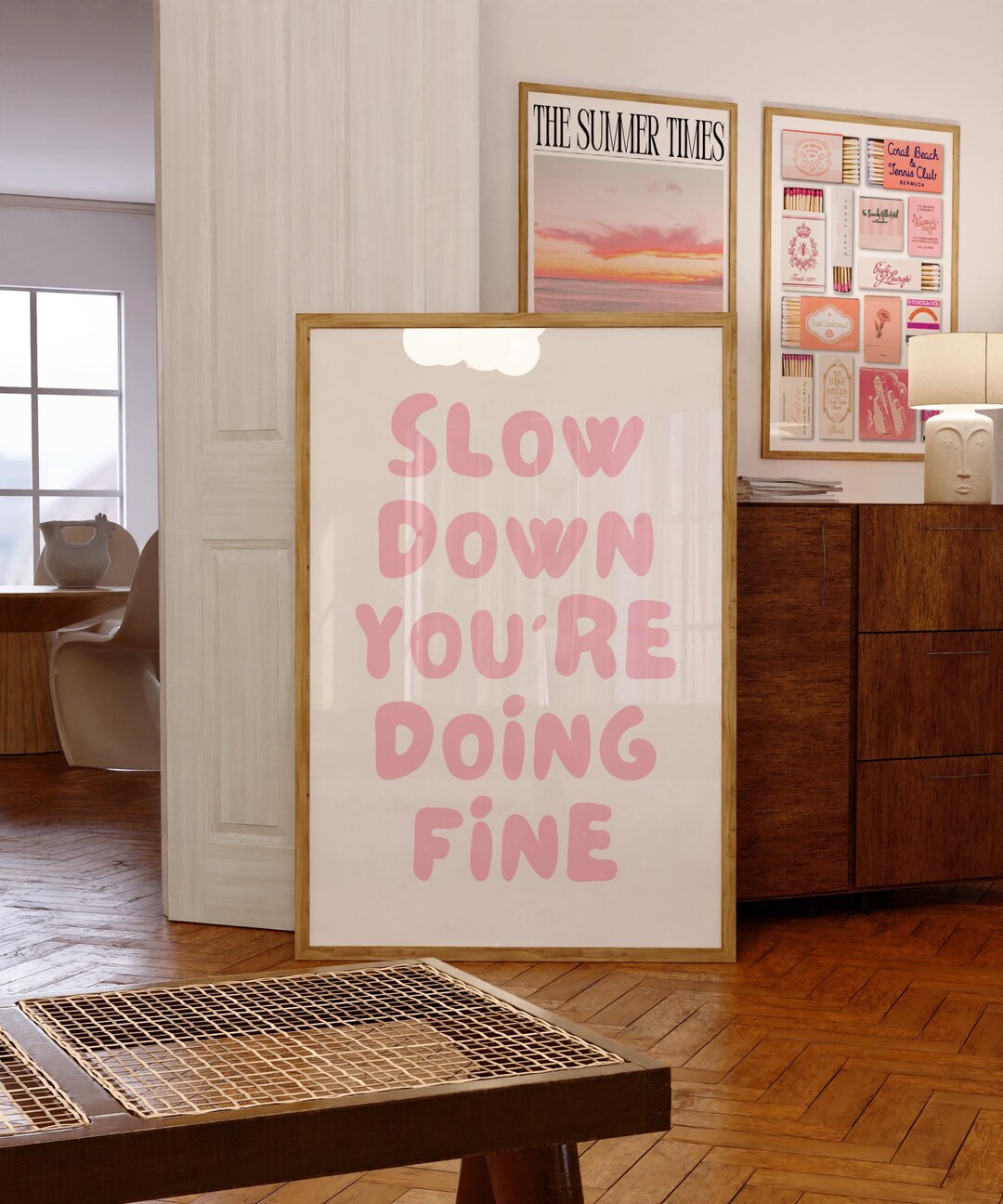 Slow Down You're Doing Fine Gretta Ray Slow Down Youre Doing Fine Wall Art, Uplifting Quote Print, Billy Joel