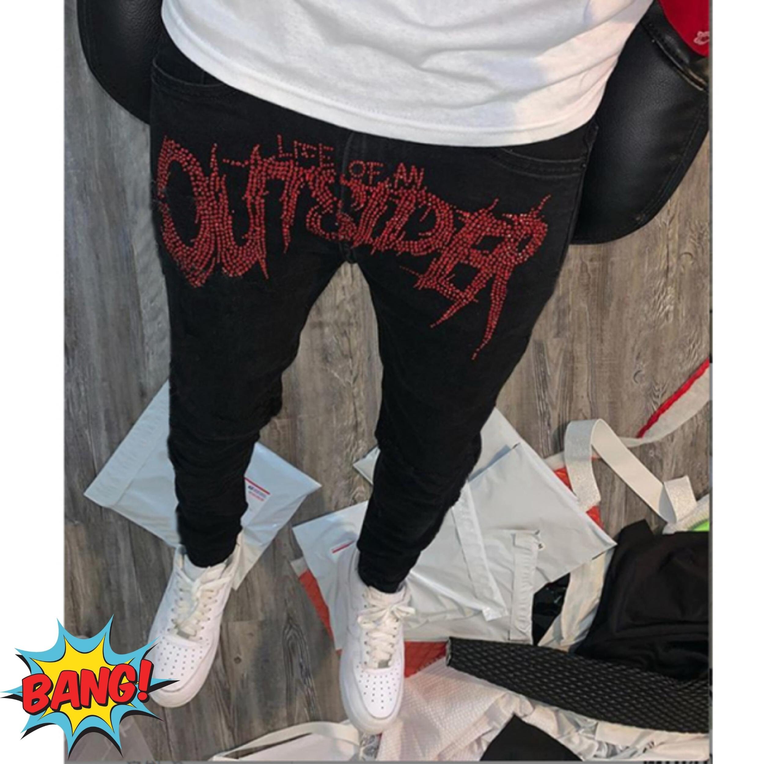 Y2K Skinny Jeans | Life of an Outsider Men Jeans | Skinny Denim 