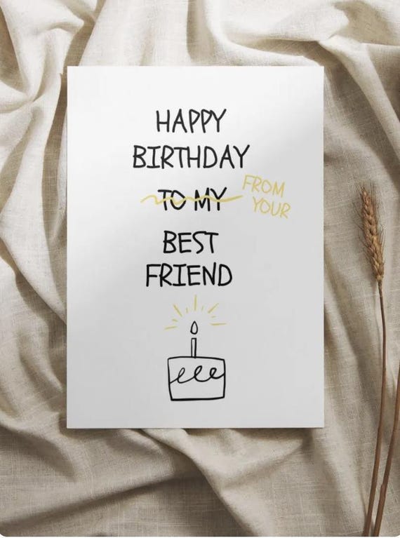 Biglietto Di Auguri Per Migliore Amico – "Thank You For Being In My Life" – Cartoncino Riciclato Con Busta, Formato 12,7x17,8 Cm