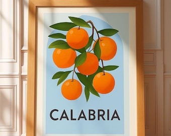 Calabria Orange Print: Italian Citrus Wall Art, Mediterranean Kitchen Decor (Digital Download)