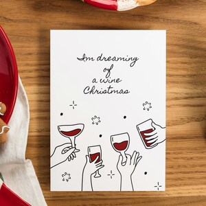 Träumen von einer Wein Weihnachtskarte digitaler Download, Wein Weihnachtskarte, Feiertagsgrußkarte, lustige Weihnachtskarte Download