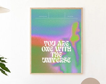 You Are One With the Universe Self Love Positive Affirmation Printable Wall Art l Printable Mindfulness Gift for Positive Energy &Self-Care