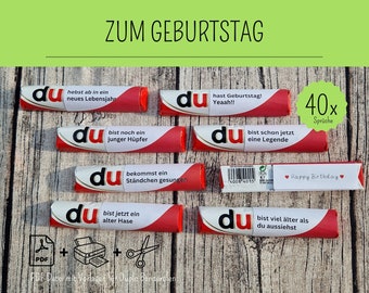 Geschenk Geburtstag: Download 40 Duplo Banderolen mit schönen DU Botschaften Glückwunsch zum Geburtstag | Duplo Banderole Geburtstag PDF