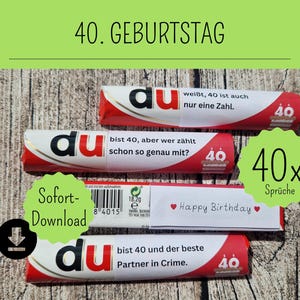 Gift idea birthday: Download Duplo banderoles with beautiful YOU messages Congratulations on your 40th birthday Duplo banderole birthday PDF