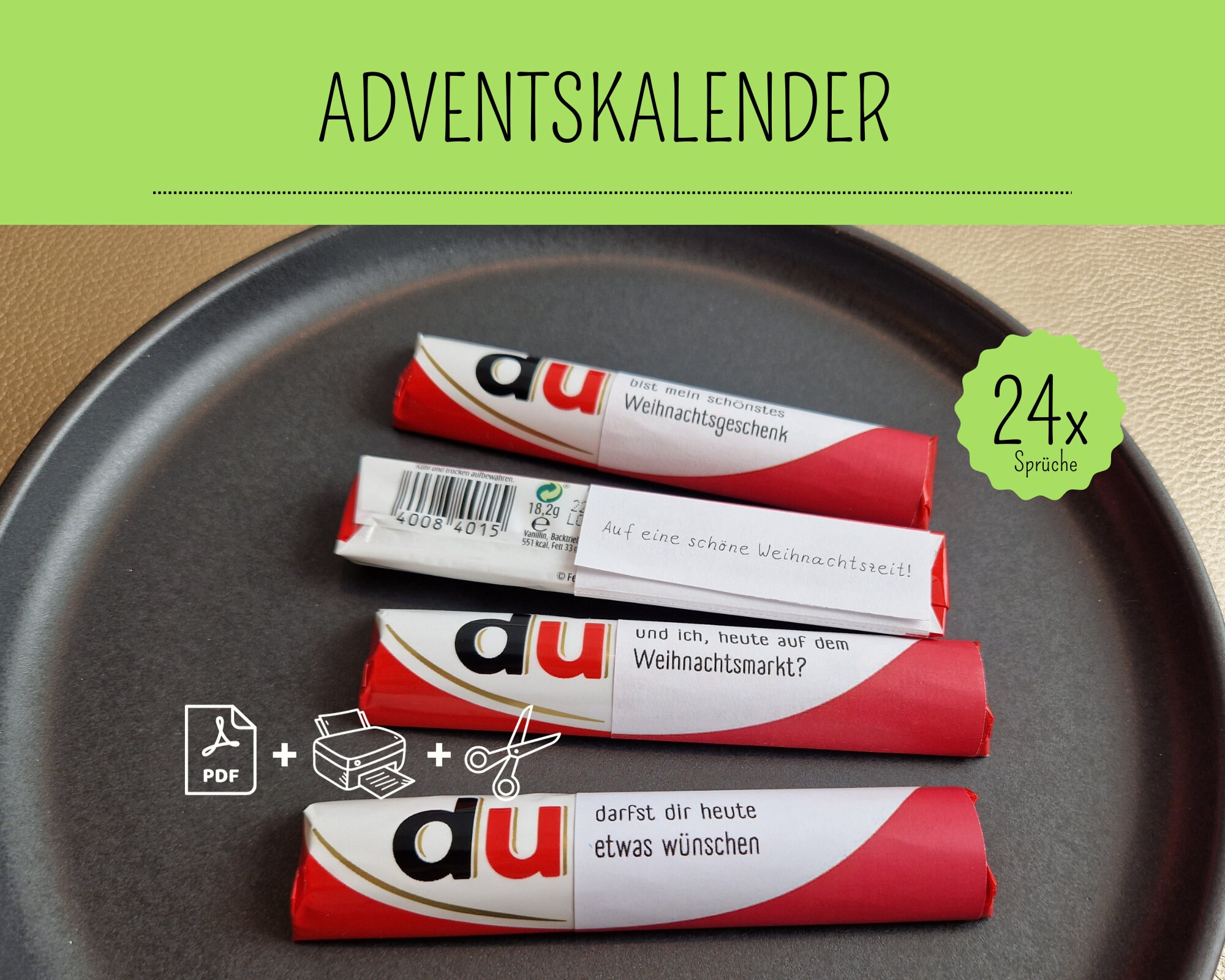 SofortDownload Adventskalender füllen mit 24 weihnachtlichen Du bist