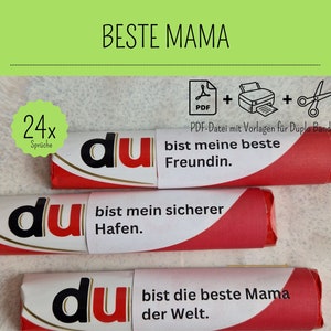 Descargar 24 banderolas Duplo ERES la mejor MAMÁ como regalo personal para el Día de la Madre, cumpleaños, regalo del Día de la Madre de Navidad, etc.