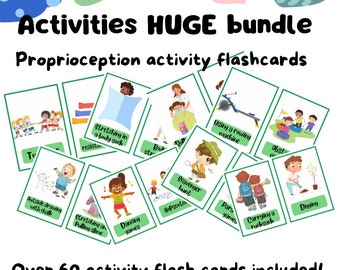 Sensory play, sensory tools, activity, sensory ideas, flashcards, proprioception