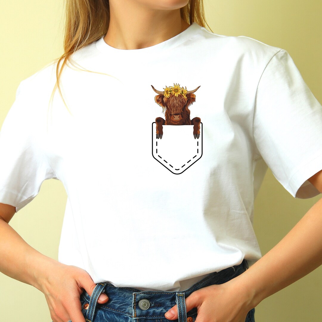 Highland Cow in Frocket Shirt, Heifer Please, Highland Cow Shirt, Floral Highland Cow Shirt, Cow