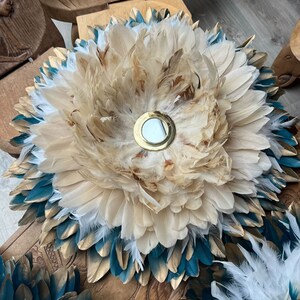 jute mirror, mirror decoration wall, boho mirror, white juju hat, wedding gift, boho decoration, boho decor, wall hanging decoration, energy flow, nature-inspired decor, trio deco