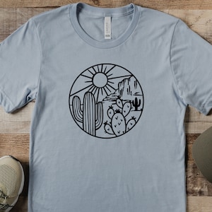 Kreis Kaktus Szene Shirt Wüsten Shirt für Kaktus Shirt für Wüsten Abenteuer Shirt Arizona Shirt Niedliches Kaktus Shirt