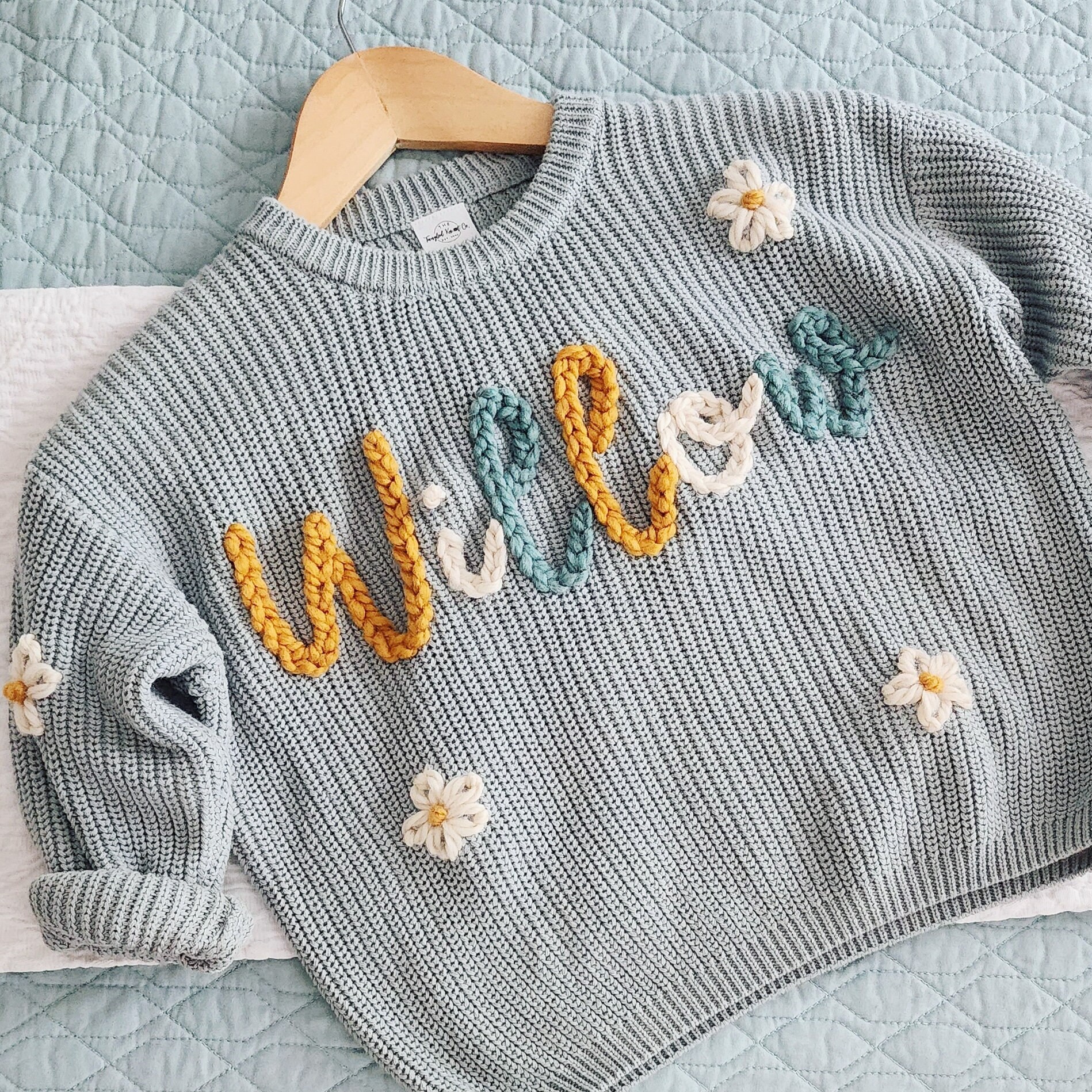 Custom Hand Embroidered Sweater, Custom Sweater, Name Sweater, Handmade