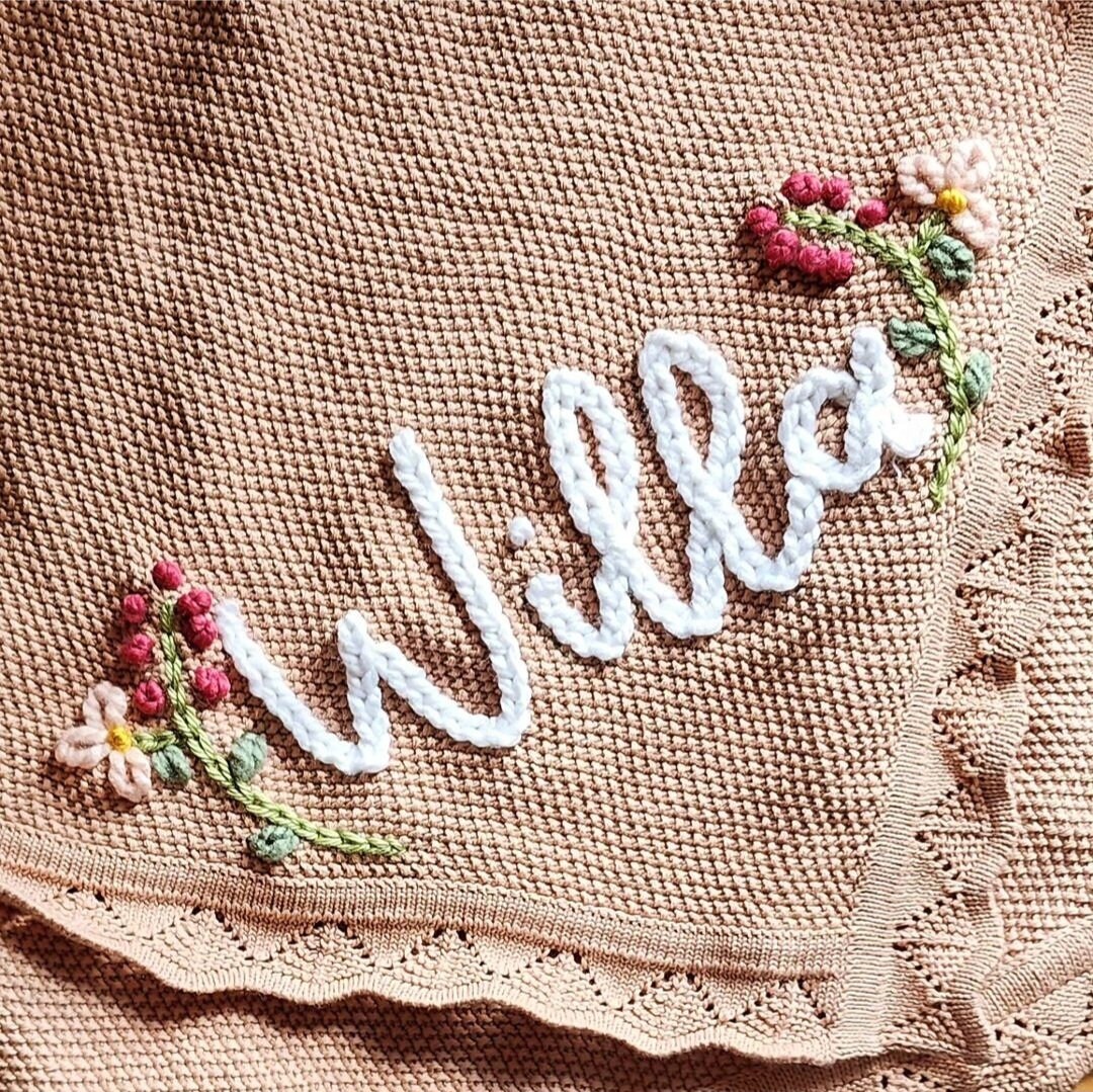 Hand Embroidery Embroider Name On Blanket Hand Embroidered Detail