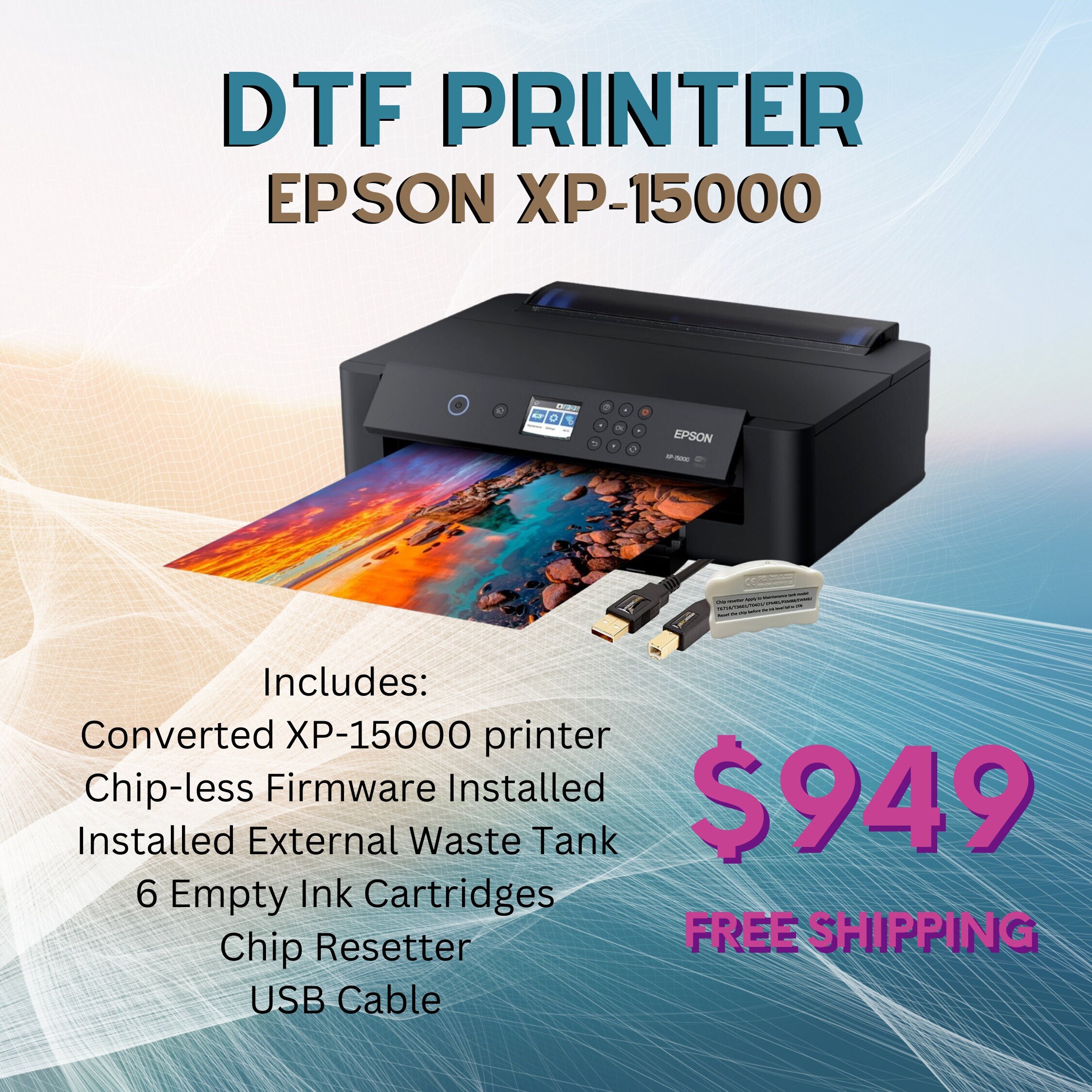 DTF Converted Epson XP15000 Printer Bundle for Direct to Film Etsy
