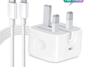 20W USB-C Fast Charger: UK Plug, Compatible with iPhone