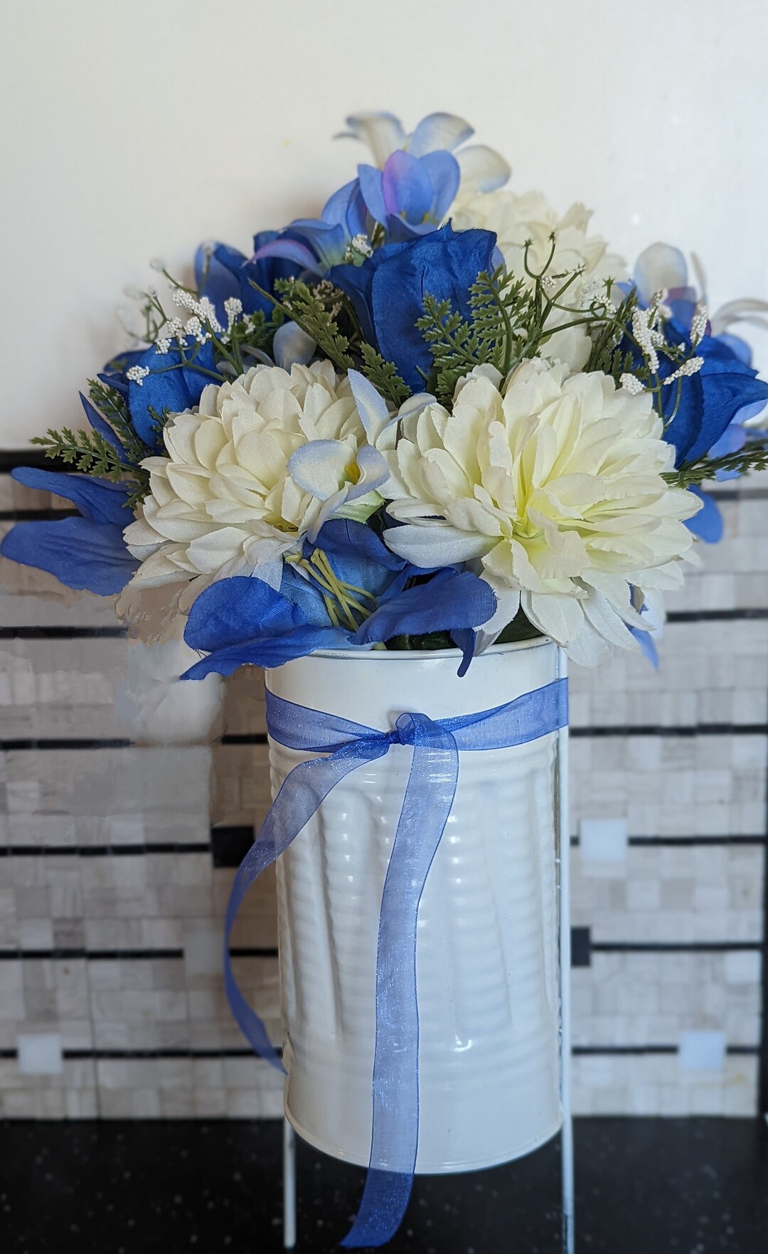 Metal Vase Cemetery Arrangements Etsy