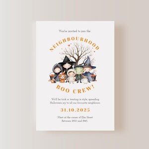 Neighborhood Trick or Treat Invitation Template, Spooky Party Invite, Trick or Treat Party, Halloween Costume Party Invitation, Halloween