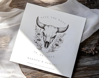 Modello di Save the Date per matrimonio in stile Western, Save the Date per matrimonio in stile Ranch rustico, Download digitale modificabile, Save the Date in stile South Western, Paese