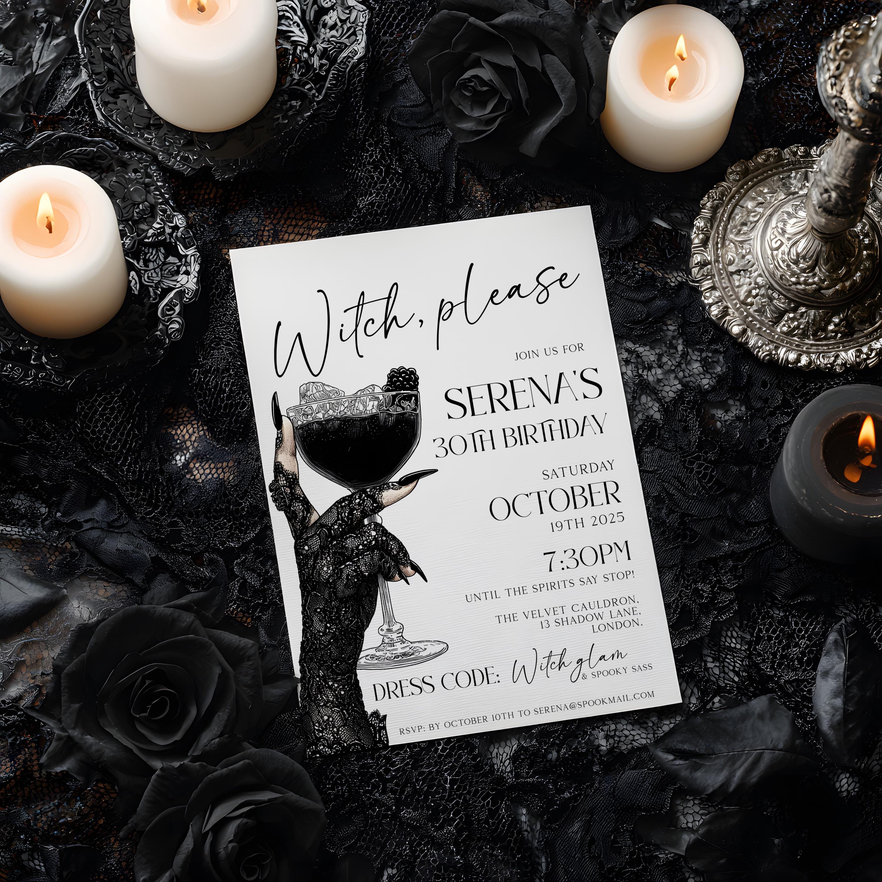 Witch Invite Witch Please Invite, Witch Birthday Invitation, Printable, Instant ...