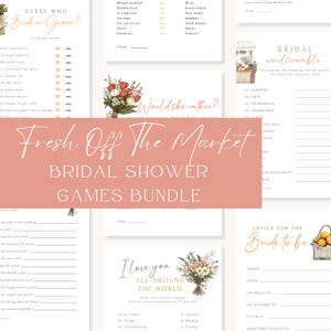 Fresh Off The Market Bridal Shower Games Bundle, Farmers Market Bridal Shower Games, Digital Download, Fully Editable, Printable, EBP16
