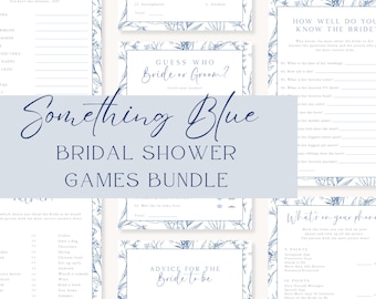 Something Blue Bridal Shower Games Bundle (Fully Editable Download)
