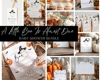 Little Boo Baby Shower Invitation Template Bundle, Baby Ghost Baby Shower Bundle, Little Boo is Almost Due, Halloween Baby Shower, EBP31