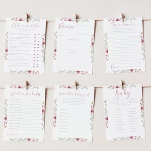 Baby In Bloom Baby Shower Games, Wildflower Baby Shower Games, Editable Baby Shower Games Bundle, Floral Baby Shower Games, Editable, EBP24