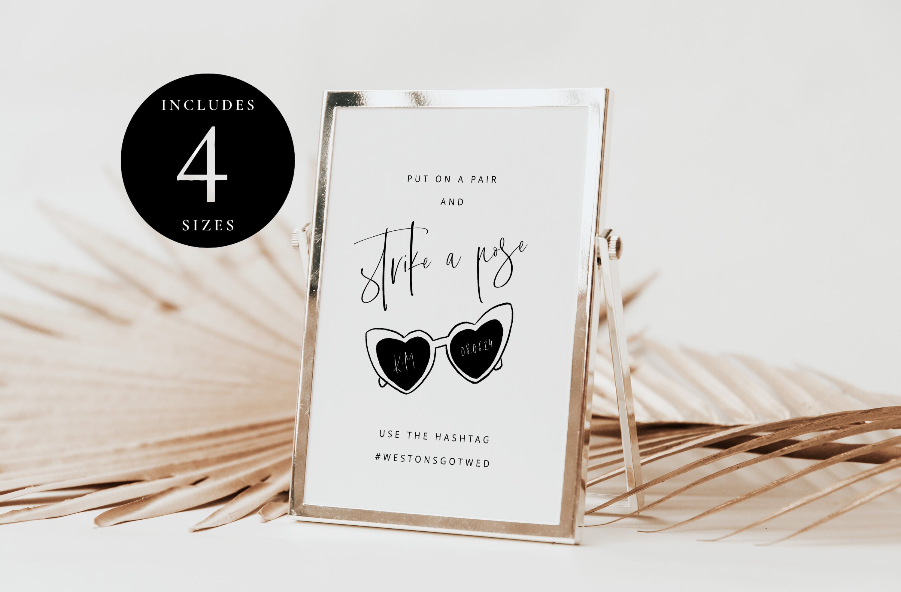 Put These on and Pose, Love Heart Sunglasses Sign, Heart