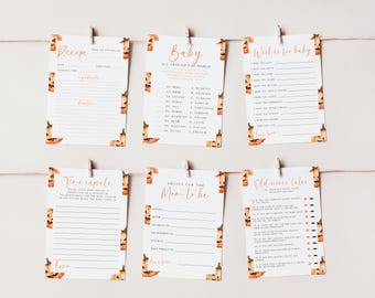 Halloween Baby Shower Games Bundle Template, Spooky Pumpkin Baby Shower Games Pack, A Little Boo, Editable Template, Fall Printable, EBP31