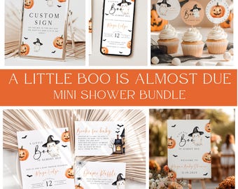 Little Boo Baby Shower Invitation Template Bundle, Baby Ghost Baby Shower Bundle, Little Boo is Almost Due, Halloween Baby Shower, EBP31
