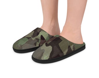 Pantuflas de interior de camuflaje de Texas para hombre - Estampado de camuflaje del estado de Texas