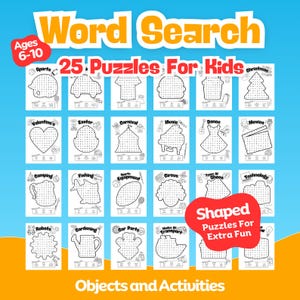 Themed Word Search Puzzles for Kids: Objects & Activities (Ages 6-10) (PDF)